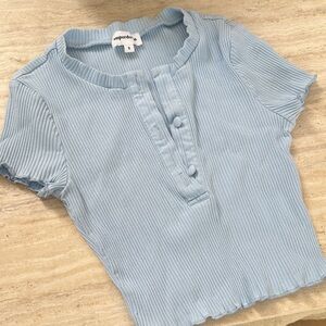 Supre Sky Blue Ribbed Tee